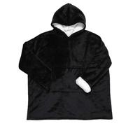 HOME DECO FACTORY Sudadera con Capucha Sherpa Cocooning Confort Negro | Poliéster sherpa, sudadera con capucha, forro mullido, confort suave, hogar, 150x200 cm, negro
