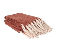HOME DECO FACTORY - TX0078, Manta Terracota con Flecos, Textil de Interior Elegante y Suave, Diseñada para Sofá o Cama, Fácil de Cuidar, Dimensiones 120x150 cm, Color Naranja