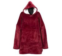 HOME DECO FACTORY - TX91681, Sudadera con Capucha Interior Sherpa Roja, Confort Máximo, Estilo Moderno, Versátil como Manta o Cubre Cama, Fácil de Cuidar, 85 x 118 cm, Rojo