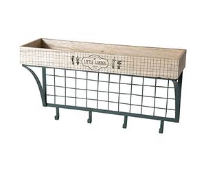 Home Deco Kids CMKA3496 Estante C/Cesta Y 4 Ganchos, Blanco, Estandar