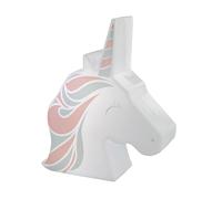 HOME DECO KIDS - LA11043, Luz Nocturna Unicornio con Proyección Mural Infantil, Lámpara Decorativa para Habitación, Proyecta un Arcoíris, Dimensiones 16 x 12.5 x 4.8 cm, Colores Blanco, Aqua, Rosa