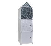 HOME DECO KIDS - RG9221 Armario Modular 3 Cubos para Niños - Diseñado para Habitación - Mobiliario Práctico - Dimensiones 110 x 34 x 32 cm - Color Azul