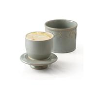 HOME DECOR Mantequilla Crock con esmalte reactivo, vajilla de mantequilla francesa con línea de flotación, recipiente para mantequilla para frescura y adherencia, color verde turquesa