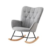 HOME DESIGN & CONFORT® Mecedora Lactancia Especial de Tela | Sillón Relax con Diseño Moderno y Ergonómico (Requiere Montaje) (Beige con Botones.) (Gris con Botones)