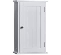 Home Discount - Armario de baño con un estante de almacenamiento montado en la pared, color blanco, modelo Priano.