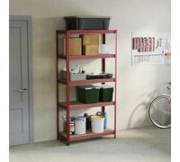 Home Discount Casa de Descuento 5 Niveles Capa Estante de Almacenamiento estantería Accesorio de Cocina Resistente Garaje estantería 875 kg Capacidad, Grande, Color Rojo
