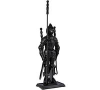 Home Discount® - Juego de 4 piezas para chimenea - Forma de caballero - Color negro