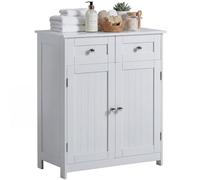Home Discount Priano - Armario de baño para Debajo del Lavabo, se coloca de pie sobre el Suelo, para Almacenamiento, Color Blanco, 2 cajones, 2 Puertas