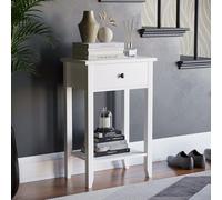Home Discount Windsor 1 cajón Consola Mesa con Estante, Madera Blanca Pasillo Sala de Estar Dormitorio tocador Muebles de Escritorio