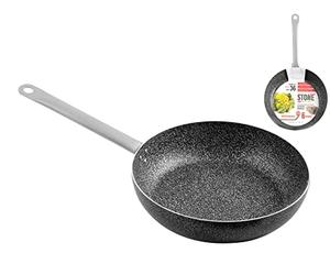 Home Family Stone Sartén Antiadherente con Mango, Piedra, Negro/Gris, 36 cm
