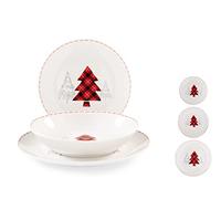 Home Forest - Juego de vajilla Coupe de 18 piezas, porcelana