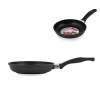 Home Granchef Sartén Baja, Revestimiento Antiadherente, Redonda, Aluminio, Negro, Diámetro 24 cm