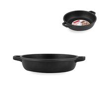 Home Granchef Sartén, Revestimiento Antiadherente con 2 Asas, Redonda, Aluminio Fundido, Negro, 24 cm
