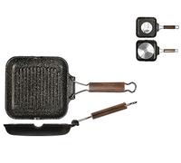 HOME H&H Sartén Antiadherente para Parrilla de Piedra con asa Plegable de 20 cm Ft para cocinar, Multicolor