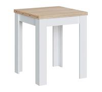 Home Heavenly® - Mesa Extensible Cuadrada de Cocina Katia, Tipo Libro de 67 cm hasta los 134 cm de Ancho (Blanco - Roble Canadian)