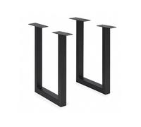 Home Heavenly® Patas de Mesa en U Pack de 2 - Patas Metálicas Negras para Mesa, Perfil Tubular 8 x 4 cm, Estilo Industrial, para Mesa de Comedor, Escritorio Medida 82X74 cm