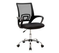 Home Heavenly® - Silla Escritorio Juvenil Nala, Silla Oficina giratoria y Regulable en Altura, en Tejido 3D y Patas metálicas. 100x52x54 cm. (Negro)