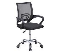 Home Heavenly® - Silla Escritorio Juvenil Vera, Silla Oficina giratoria y Regulable en Altura, Patas metálicas, en Tejido 3D. 60x60x90-102 cm. (Negro)