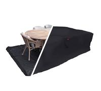 HOME It Garden Funda protectora para muebles de jardín 210×155×95 cm - Oxford 600D recubierto de PVC, impermeable, protección UV, 2 ventilaciones, cremallera y cordón, negro