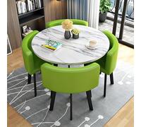 Home - Juego de mesa de comedor para 4 personas de mármol redondo para sala de estar, salón, recepción de oficina (C