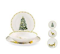 HOME Laponia - Juego de mesa de 18 piezas, porcelana