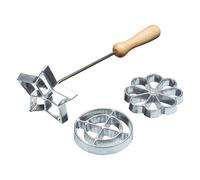 Home made rosetta swedish cookie molds, iron set of 3 shapes