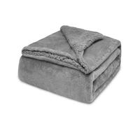HOME MERCURY- Manta de Borreguito Sherpa Reversible 130x160cm. Extra Suave, Térmica y Multiusos. Manta Caliente para Cama, Sofá y Viaje (Gris)