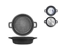 Home Piedra Sartén Alta Antiadherente con 2 Asas, Aluminio, Negro/Gris, 24 cm