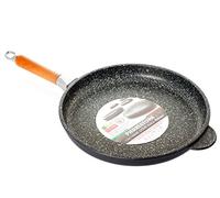 Home Pietra Padella Bassa Antiaderente con Manico, Alluminio Pressofuso, Antracite, 32 cm