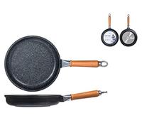 Home Pietra sartén Baja Antiadherente con Mango, Negro, 24 cm