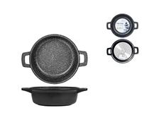 Home Pietra Tegame Alto Antiaderente con 2 Manici, Alluminio, Nero/Grigio, 20 cm