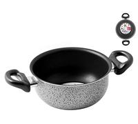 HOME Salt Peper Cazo con 2 Asas, Revestimiento Antiadherente, 22 cm, Aluminio, Color Negro y Gris