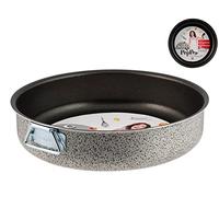 HOME Salt Peper Molde con Anillas, Revestimiento Antiadherente, 22 cm, Aluminio, Gris, Metal, Negro/Azul Claro, 24x24x6 cm