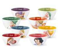 Home - Siete enanitos, juego de 12 cuencos de cereales 7 enanitos POP, 590 cc, personajes surtidos, New Bone China, aptos para lavavajillas, aptos para microondas