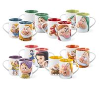 Home - Siete enanitos, juego de 12 tazas, siete enanitos POP, 330 cc, personajes surtidos, New Bone China, aptas para lavavajillas, aptas para microondas