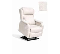 HOME&SOFAS SI | Sillón Relax Reclinable Eléctrico Levanta Personas | Modelo Mónaco | Sillón De 68 Cm De Ancho | Sillón Desenfundable con Reposapiés para Una Lectura Cómoda | Color Beige Claro