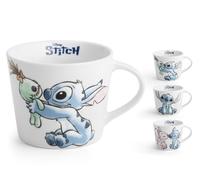 HOME -Stitch Sketch, Set 6 Tazas Jumbo, tazas desayuno, personaje Stitch, de porcelana decorada, 40 cl