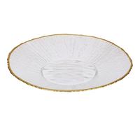 Home & Styling Plato de postre de cristal con borde dorado Datura, 21 cm