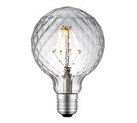 home sweet home collection Edison Vintage E27 | fuente de luz LED filamento Globe | G95 Crystal lámpara LED | Claro | Regulable | 4W 440lm 3000K | luz blanca cálida | Apto para casquillos E27