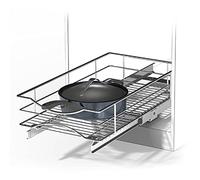 Home Zone Living Organizador extraíble | 11 pulgadas de ancho x 21 pulgadas de profundidad | cesta de cocina organizadora para debajo del gabinete, metal, Estilo cesta, 14" W x 21" D