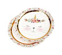 Homéa, Boho Cat - Juego de 6 platos de cartón de 23 cm