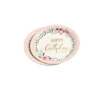 Homéa, Boho Gato - Juego de 6 platos de cartón D18,5 cm