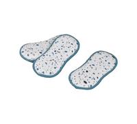 Homea, Juego de 3 esponjas de Microfibra 1 Cara Impresa 18 x 8,5 cm Terrazo