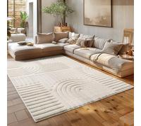 HomebyHome Alfombra Crema 200x290 cm, Shaggy Pelo Largo, Suave, Alfombra Grande para Salón Amplio Estilo Escandinavo