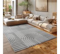 HomebyHome Alfombra Gris 160x230 cm, Shaggy Pelo Largo, Suave y Mullida, Alfombra Grande para Salón Estilo Boho Escandinavo, Fácil Mantenimiento, Base de Yute