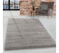 HomebyHome Alfombra Shaggy Beige 160x230 cm Formato Grande, Pelo Largo Mullido, Lavable y diseño Sencillo con Respaldo de Yute Natural para Suelo Radiante