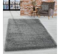 HomebyHome Alfombra Shaggy Gris Claro 200x290 cm Muy Grande, Pelo Largo Extra Suave y Lavable, Acabado Liso con Base de Yute Natural Compatible