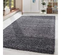HomebyHome Alfombra Shaggy Gris de Pelo Largo 240x340 cm Extra Grande Moderna Lisa para Espacios amplios
