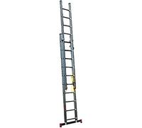 HOMELUX 825027 Escalera Aluminio Doble, 4 + 4 m, 2 x 15 Peldaños, 17.25 kg