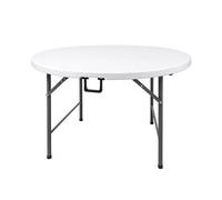 HOMELUX Mesa Plegable Redonda 120 cm HDPE Resina Alta Densidad, Estructura Acero Reforzado, Altura 74 cm, Mesa Exterior e Interior para Eventos, Jardín y Catering